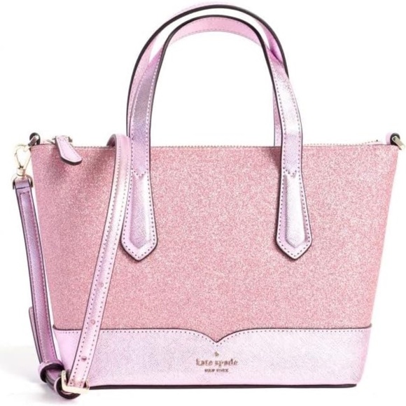 Kate Spade Lola Glitter Small Satchel Crossbody in Rose Pink NWT - Picture 1 of 4